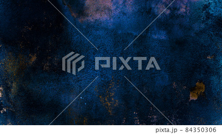Background neon wall. Abstract bar brick texture. Dark blue night light background. Futuristic basement room, empty old wall. 84350306