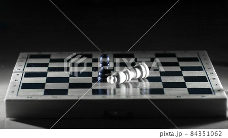 black and white kings on a chess Board . the concept of victory black and white kings on a chess Board . the concept of victory 84351062