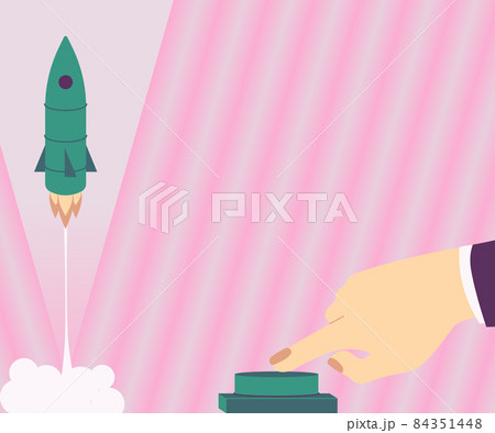Man Hand Pressing Button To Launch Rocket To Space For New Horizons. Businessman Pushing Switch To Commence The Space Shuttle To The Skies For Better Ideas. Man Hand Pressing Button To Launch Rocket To Space For New Horizons. Businessman Pushing Switch To Commence The Space Shuttle To The Skies For Better Ideas. 84351448