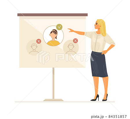 Staff search. Recruiting for business, job hiring, search for an employee for vacant position. Job managers woman selects candidates and selects the best 84351857