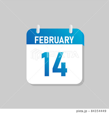 White daily calendar Icon February in a Flat Design style. White daily calendar Icon February in a Flat Design style. 84354449