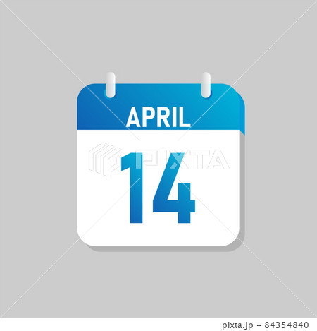 White daily calendar Icon April in a Flat Design style.  84354840