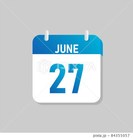 White daily calendar Icon June in a Flat Design style. White daily calendar Icon June in a Flat Design style. 84355057