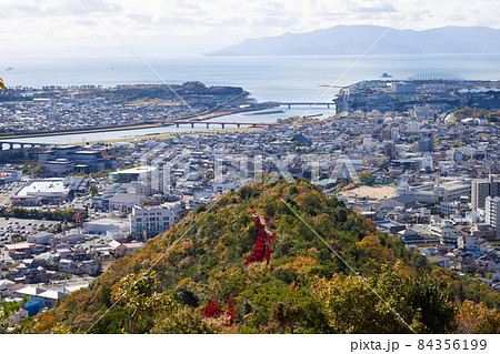 日本の兵庫県赤穂市の雄鷹台山のドウダンツツジの美しい紅葉 84356199