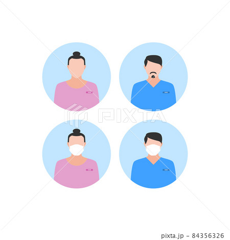 Bright people portraits in protective masks.  84356326