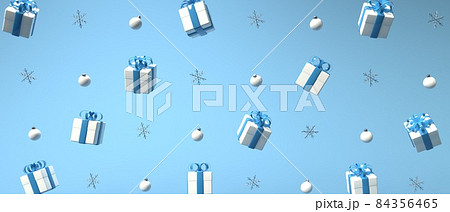 Christmas gift boxes and ornaments - 3D render Christmas gift boxes and ornaments - 3D render 84356465