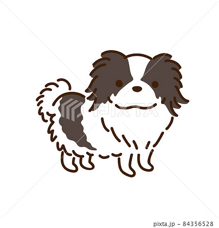 狆 チン シンプルでかわいい犬のイラストのイラスト素材