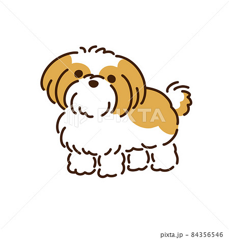シーズー シンプルでかわいい犬のイラストのイラスト素材