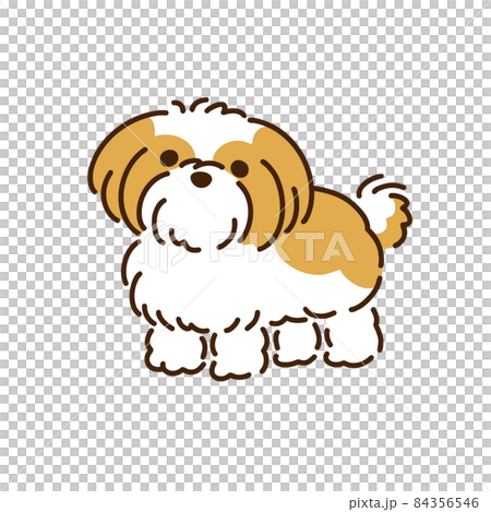 シーズー シンプルでかわいい犬のイラスト シーズー シンプルでかわいい犬のイラスト 84356546