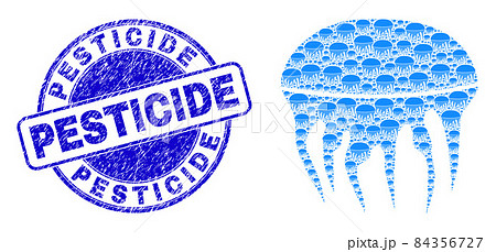 Scratched Pesticide Stamp Seal and Jelly Fish Recursion Composition of Self Items 84356727