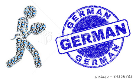 Distress German Stamp And Sperm Courier Fractal Collage of Self Icons Distress German Stamp And Sperm Courier Fractal Collage of Self Icons 84356732