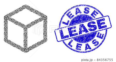 Rubber Lease Stamp and Isometric Cube Recursive Collage of Self Items 84356755