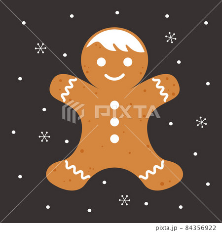 christmas card with gingerbread man, holidays illustration 84356922