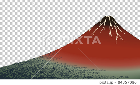 赤富士　浮世絵 84357086
