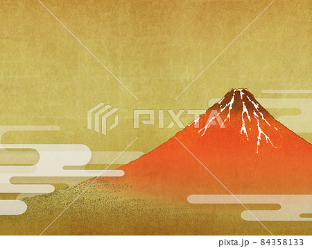 赤富士　浮世絵 84358133
