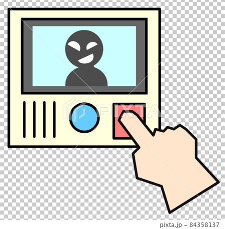 帶攝像頭的對講機屏幕上的可疑人物 84358137