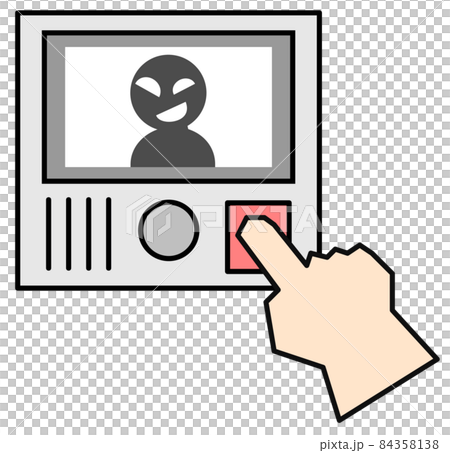 帶攝像頭的對講機屏幕上的可疑人物 84358138