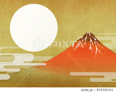 赤富士 浮世絵のイラスト素材 [84358141] - PIXTA