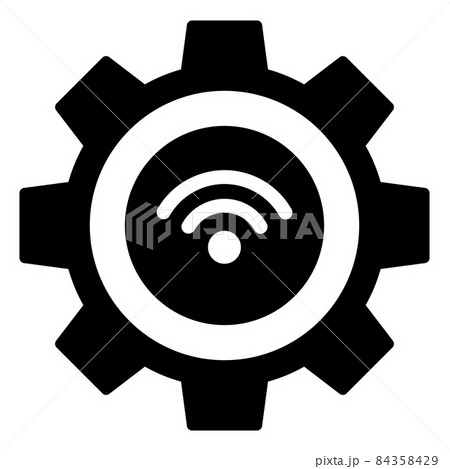 Raster Wifi Smart Gear Icon Illustration Raster Wifi Smart Gear Icon Illustration 84358429