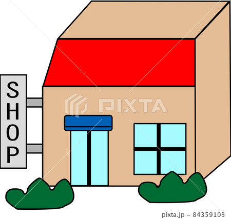 かわいいお店のイラストのイラスト素材