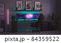 Games room with a cyber gamer computer. 3d rendering image of neon lighting 84359522