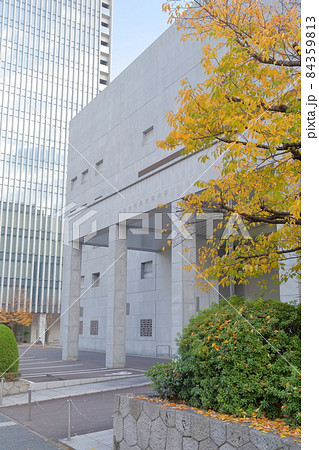銀行と黄色く紅葉する樹木(日本銀行名古屋支店 愛知県 名古屋市) 銀行と黄色く紅葉する樹木(日本銀行名古屋支店 愛知県 名古屋市) 84359813