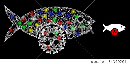 Majestic Irregular Net Fish Virus Icon Majestic Irregular Net Fish Virus Icon 84360261