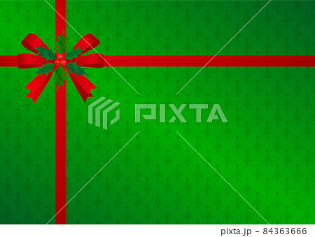 クリスマス リボン 赤いリボン ヒイラギ  柊 84363666