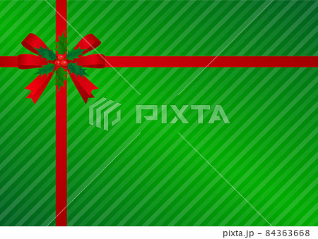 クリスマス リボン 赤いリボン ヒイラギ  柊 84363668