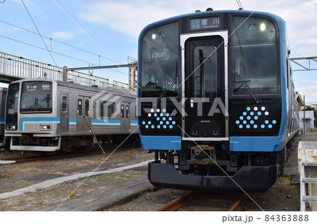 車両基地に停車する相模線の205系500番台とE131系500番台 車両基地に停車する相模線の205系500番台とE131系500番台 84363888