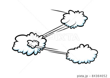Comic speed effect with clouds. Comic clouds with motion trail lines. Vector illustration Comic speed effect with clouds. Comic clouds with motion trail lines. Vector illustration 84364052