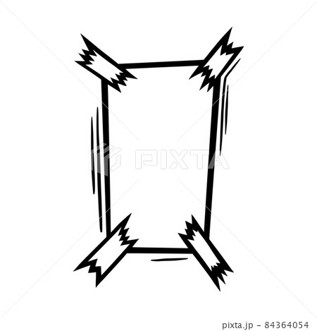 Doodle paper sheet with sticky tape. Empty vertical paper page for scribbles and messages. Doodle vector illustration 84364054