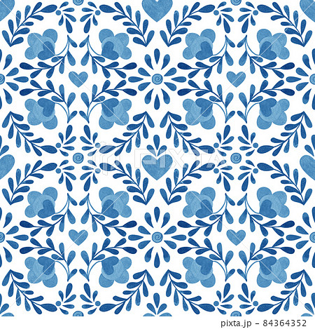 Symmetrical ornament in traditional style. Blue color pattern for decoration. Symmetrical ornament in traditional style. Blue color pattern for decoration. 84364352