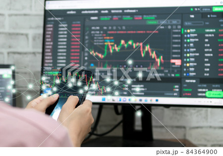 financial stock graph man business a investment 84364900
