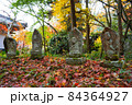 石仏と紅葉 84364927
