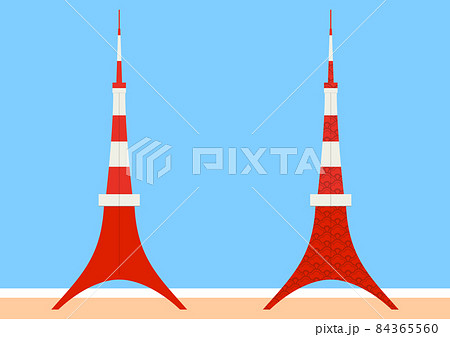 和柄の東京タワーのイラスト素材のイラスト素材