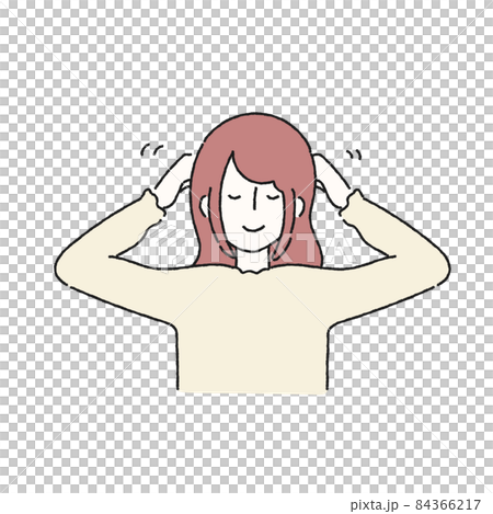一個女人做頭皮按摩的插圖 84366217