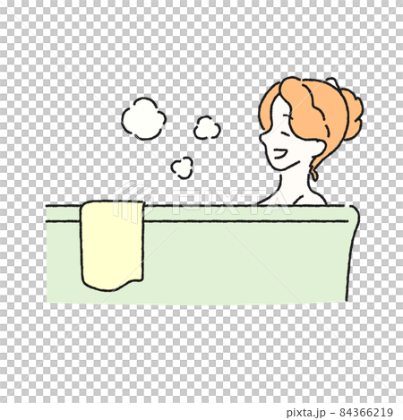 一個女人洗澡的插圖 一個女人洗澡的插圖 84366219