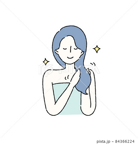 トリートメントしている女性のイラスト 84366224