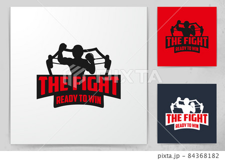 muay thai, boxing badge logo design inspiration Isolated On white Backgrounds 84368182