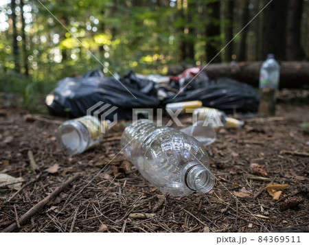 Plastic waste in the forest Plastic waste in the forest 84369511