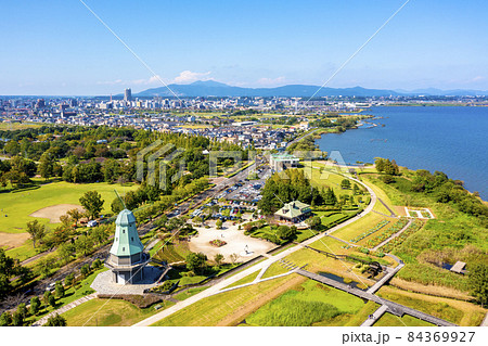 霞ヶ浦総合公園と霞ヶ浦（茨城県土浦市） 84369927