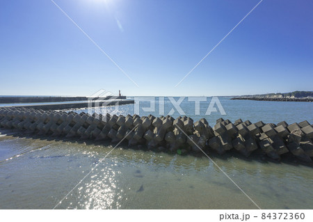 茨城県日立市　会瀬港の防波堤 84372360