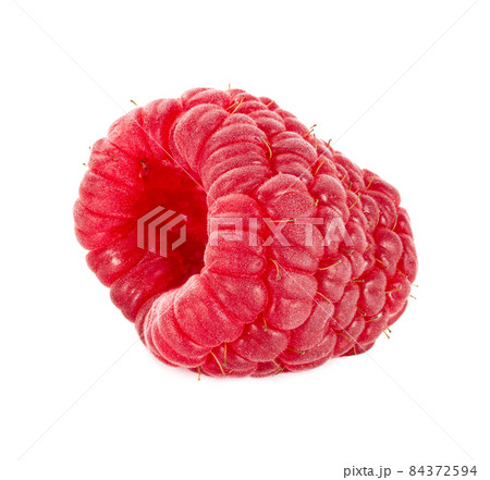 One ripe raspberry isolated on white background. One ripe raspberry isolated on white background. 84372594