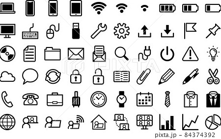 ビジネスに使えるシンプルアイコンセット ビジネスに使えるシンプルアイコンセット 84374392