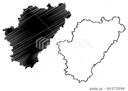 Charente Department (France, French Republic, Nouvelle-Aquitaine region) map vector illustration, scribble sketch Charanta map 84375096