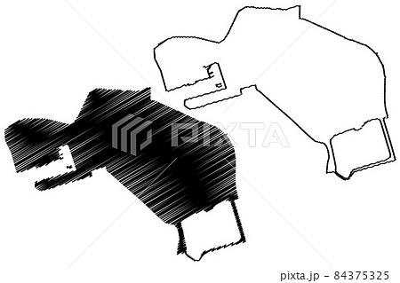 Nossa Senhora de Fatima parish (Parishes of Macau, Macao Special Administrative Region of the Peoples Republic of China) map vector illustration, scribble sketch Our Lady of Fatima map.. 84375325