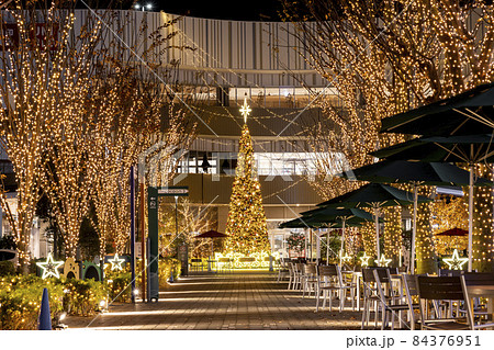 さいたま新都心　コクーンシティのイルミネーション　けやき広場のクリスマスツリー 84376951