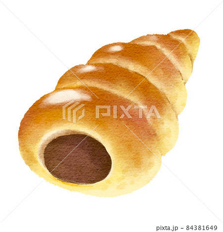美味しそうなチョココロネの水彩画風イラスト 美味しそうなチョココロネの水彩画風イラスト 84381649