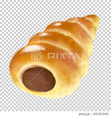 美味しそうなチョココロネの水彩画風イラスト 美味しそうなチョココロネの水彩画風イラスト 84381649